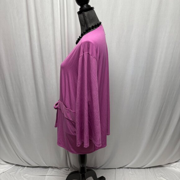 Lane Bryant Cardigan Womens Size 22-24 Purple Tie-Front Stretchy Layering Office - Picture 4 of 8